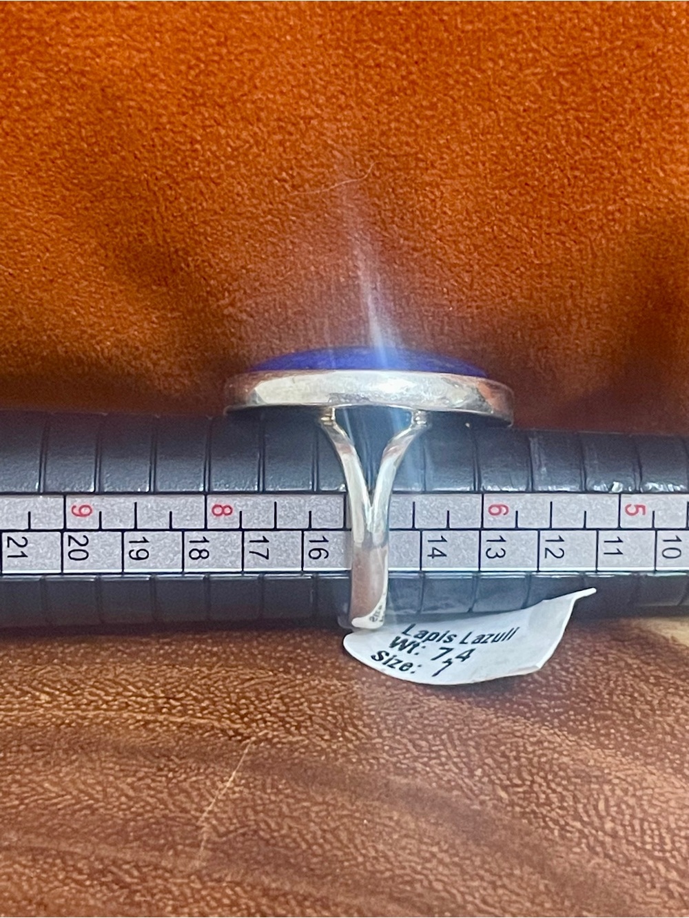 Lapis Lazuli Oval Statement Ring in 925 Sterling Silver Size 7 - Picture 11 of 11